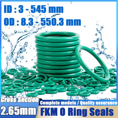 Metric Vitons Rubber FKM O Ring Seals 2.65mm Cross Section 3mm-390mm ID