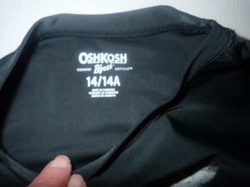 Oshkosh Rash guard Long Sleeve Swim Shirt Boys 14 Black Shark Hawaii North Shore - Picture 3 of 4