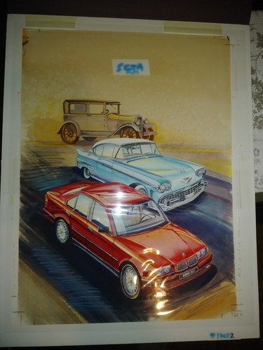 original automotive car advertisement illustration original not