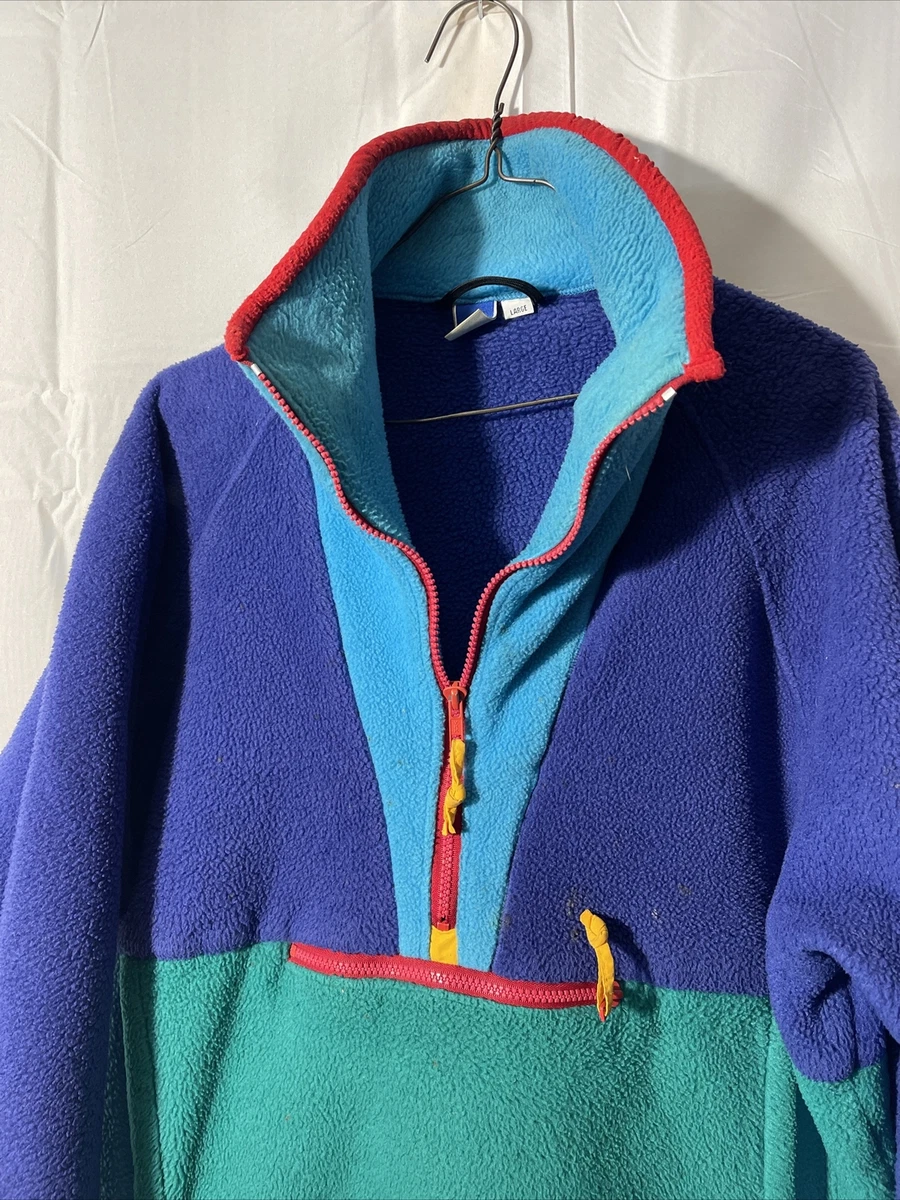 Vintage Sierra Design Large Colorblock Fleece Half Zip Pullover