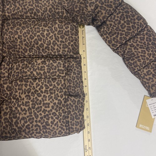 NEW NWT Michael Kors Women's L Puffer Jacket LEOPARD Hooded NICE - Picture 6 of 24
