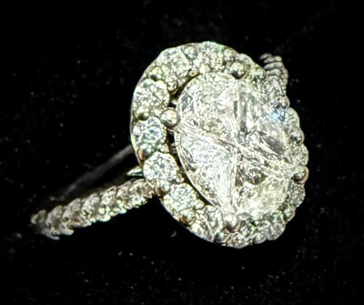 14k White Gold CTW Trilliant Cut Diamond Ring