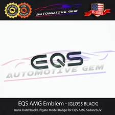 EQS AMG Emblem GLOSS BLACK Rear Trunk Badge Logo Electric Mercedes Sedan SUV