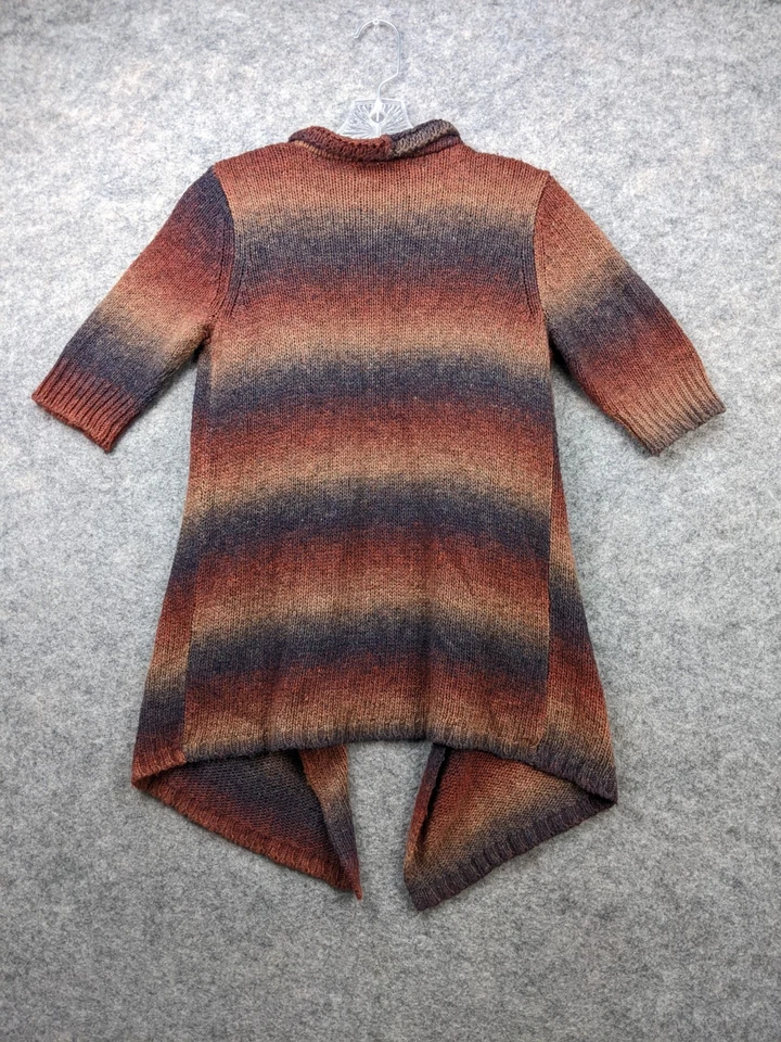The Limited Cardigan Sweater Womens Medium Brown Orange Open Front Half Sleeve - Image 2 of 4
