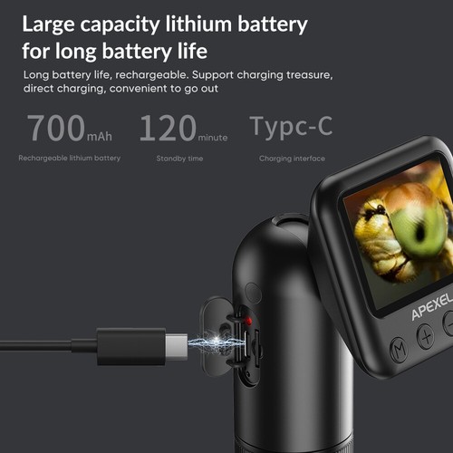 APEXEL 800X Handheld DigitalMicroscope 2”LCD Screen Adjustable Light+SD Card USB - Picture 8 of 16