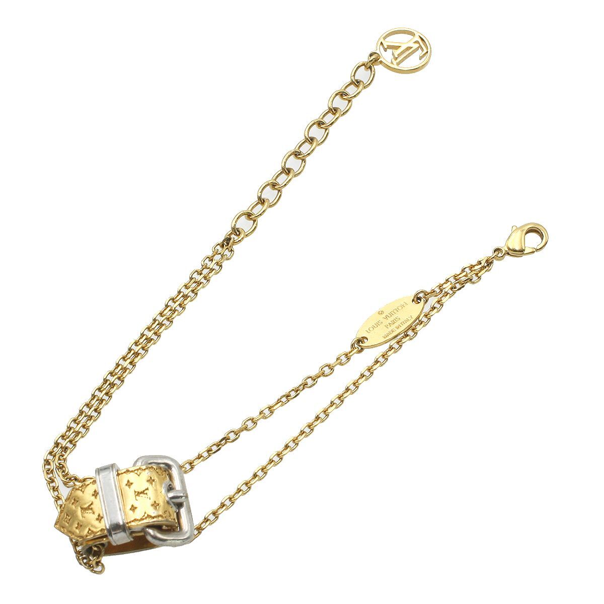 Louis Vuitton Gold-tone Nanogram Chain Bracelet M64704 Women T1860 