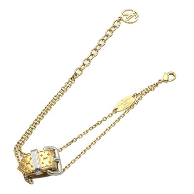 Louis Vuitton Gold-tone Nanogram Chain Bracelet M64704 Women T1860 