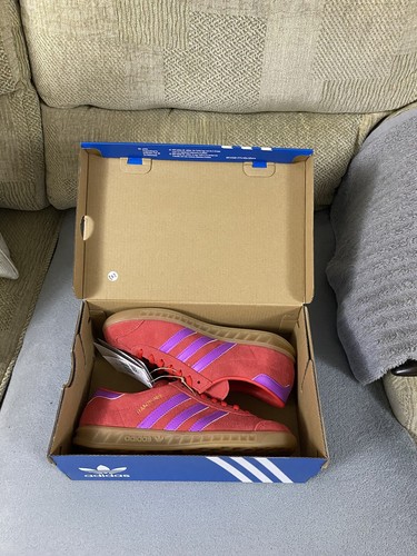Adidas Originals Hamburg W Red Purple Gum Shoes BNIB Size 4.5uk IH5461 - Picture 17 of 19