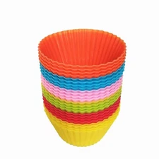 24 Pack - Silicone Baking Muffin Cup Cupcake Liners Molds Set