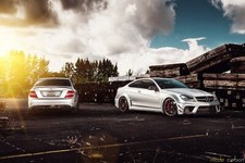 Cars amg c63 coupe mercedes tuning Desk Mat Stitched