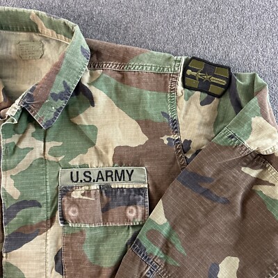 US Army Military Woodland BDU Camo Mens Medium Short M-81 Hot
