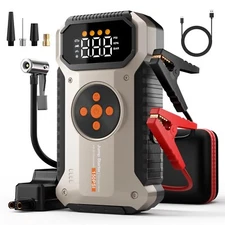 Jump Starter with Air Compressor, 5000A Portable Car Jumper Box Power Booster...