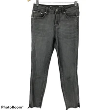 Seven 7 Gray Skinny Jeans Size 4 Stretch Pockets Casual Raw Hem Jegging