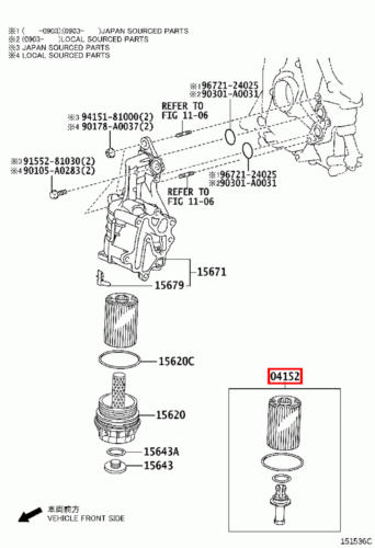 Genuine Lexus LX570 URJ201 3UR 5.7 Petrol Oil Filter w Gasket - Picture 13 of 18