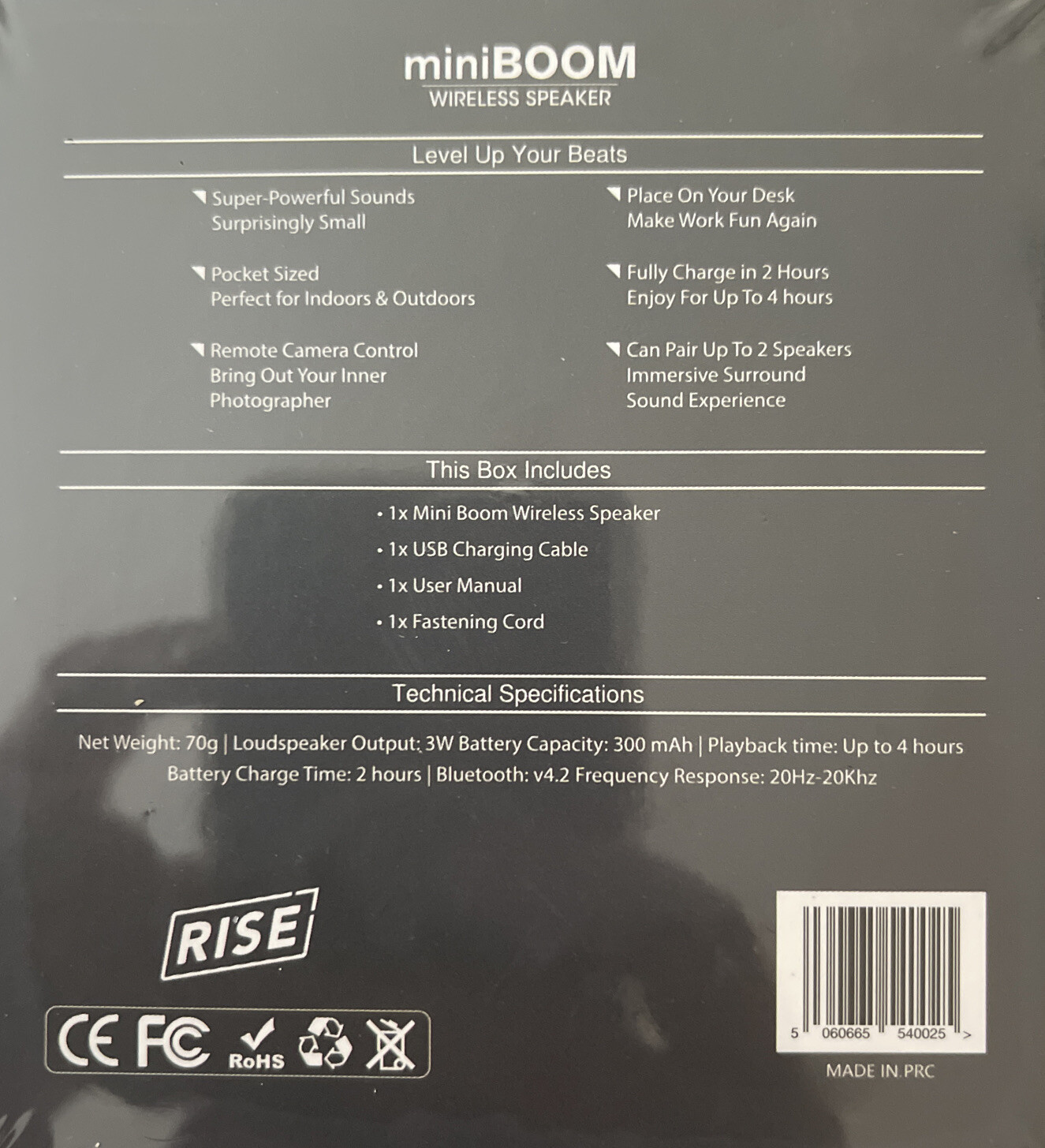 Rise MINIBOOM Wireless Bluetooth 