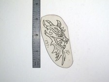 vtg 1960s 70s Tattoo Flash acetate stencil Dragon Head Profile signed DR1