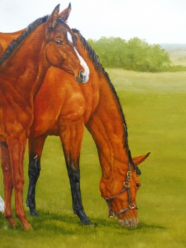 OIL MOTHER AND FOAL LISTED ARTIST WENDY CARTWRIGHT FREE SHIPPING ENGLAND - Foto 10 di 12