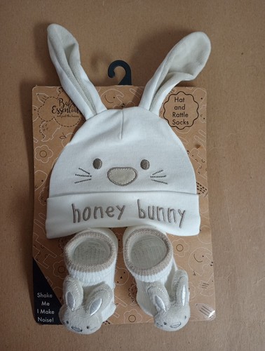 Honey Bunny Easter Baby Hat And Socks Size 0-6M - Picture 1 of 5