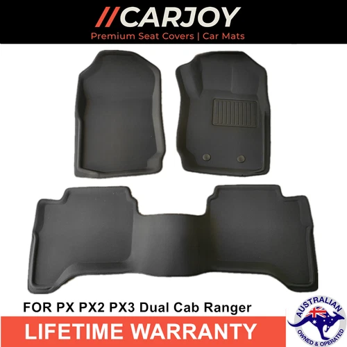 3D Moulded TPE Heavy Duty Floor Mats for Ford Ranger PX NextGen 2011-2026