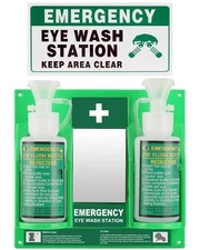 Portable Eyewash Station OSHA-Approved - Wall-Mounted Emergency Eye Wash Flus...