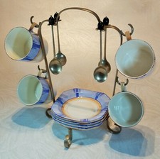 FLOSMARON RARE ANTIQUE COFFEE SET ON STAND – SUPERB ORIGINAL NO DAMAGE