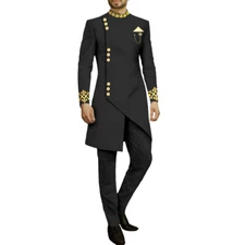 Men African Suits Dashiki Embroidery Jacket and Pants 2 Piece Set Formal Outfits