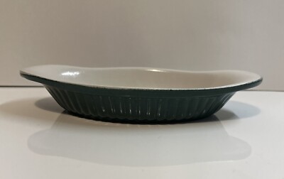 Vintage grün-weiß Ofen zu Geschirr oval Gratinform Tapasschale TC23