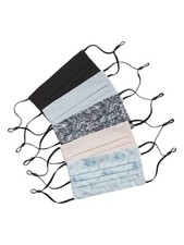 Athleta Pack of 5 Multicolored Blue Pink Pleated Everyday Face Masks BRAND NEW
