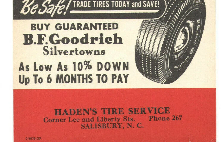 VINTAGE 1936 B F GOODRICH SILVERTOWNS TIRE ADVERTISEMENT! HUNG ON CAR DOORS!  - Image 3 of 3