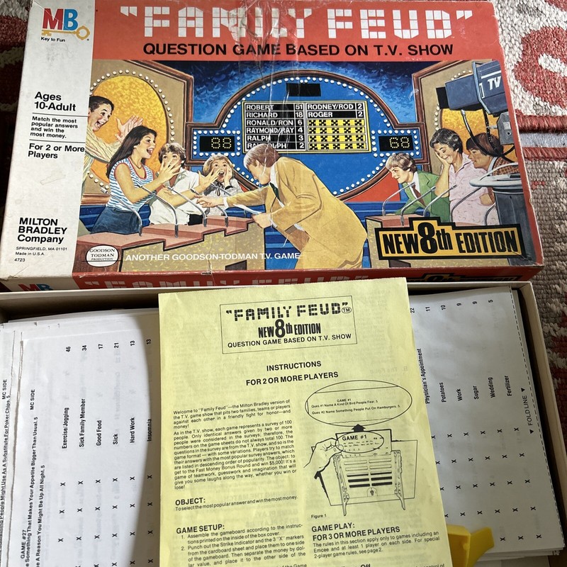 Vintage 1985 Family Feud Board Game 8th Edition Milton Bradley