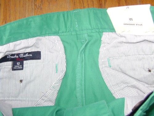 NWT BROOKS BROTHERS BOYS DRESSY SHORTS size 12 GREEN 100% COTTON 100024103 - Picture 3 of 6