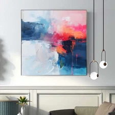 Pure hand painted Nordic style Living Room Light Luxury Abstract Paintings Pink