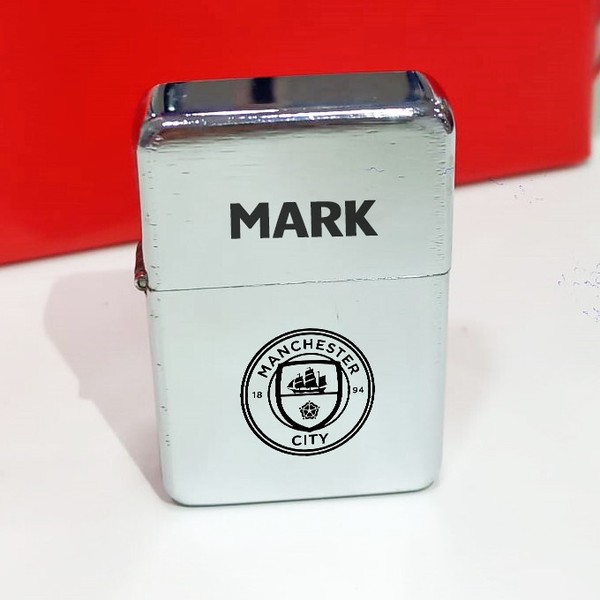 Personalized Manchester City Football Lighter - Refillable and Engraved
