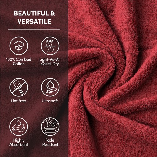 Combed Cotton Bath Towels Set, Soft & Absorbent Bathroom Towels, Quick Dry - Picture 43 of 84