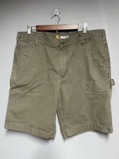 Carhartt Shorts Mens 38 Green Flat Front Relaxed Cargo Short Work Utility Rugged