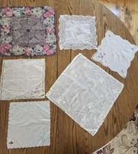 Lot of 6 Vintage Hankerchiefs 5 With Tags, Cotton, Irish Linen, Switzerland Etc