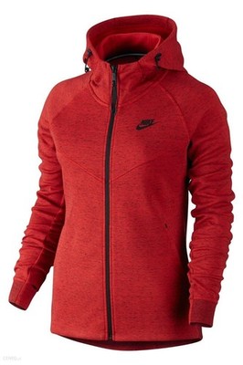 Nike Womens Tech Flee Windrunner Full Zip Jacket Jacke 683794 696 Crimson S/M