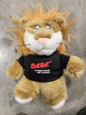 Vintage 90  s D.A.R.E. Plush DAREN THE LION 10 Inch Stuffed Animal DARE