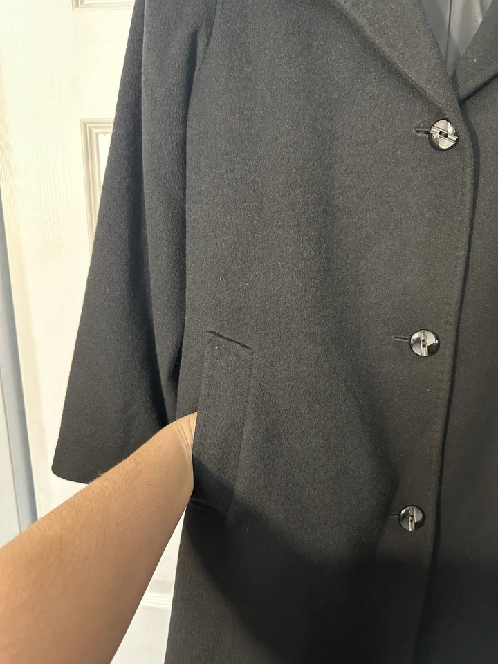 Rare Nicole Miller New York 100% Cashmere Shell Trench Coat Made in Poland Sz 4 - Image 2 of 4