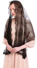 Rectangular Chapel Veil Spanish Lace Floral Mantilla Veils Wrap Shawl Mass