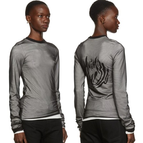 Maxmilian Davis Black & White Double Mesh T-Shirt Size XS