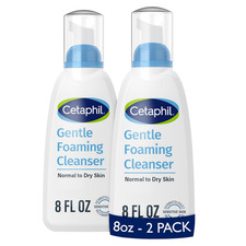 Oil Free Gentle Foaming Cleanser for Dry to Normal, Sensitive Skin, 8Oz Pack of