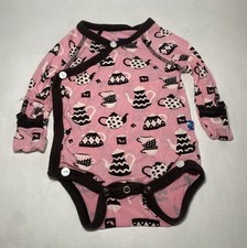 Kickee Pants Teatime Print Bamboo One Piece Wrap Around Buttons Newborn