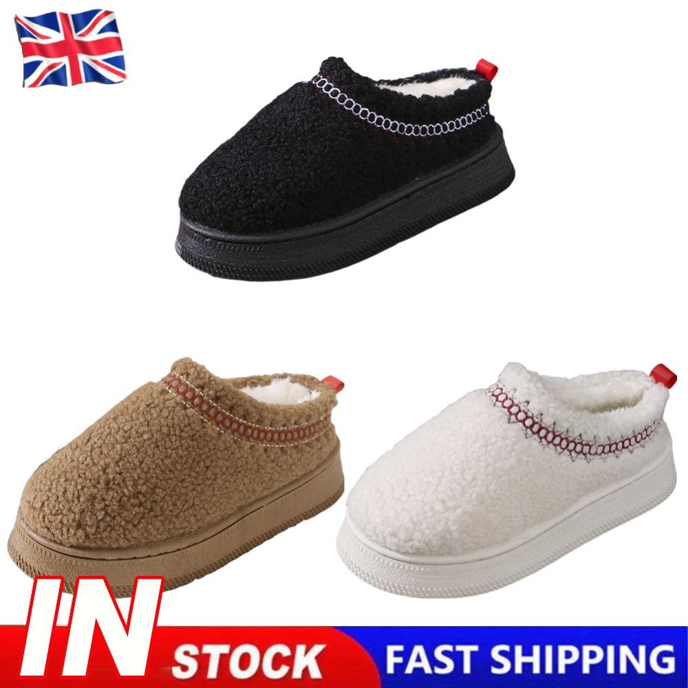 SAOLA Pantofole platform suola spessa calde comode scarpe pelose per donna interno ed esterno