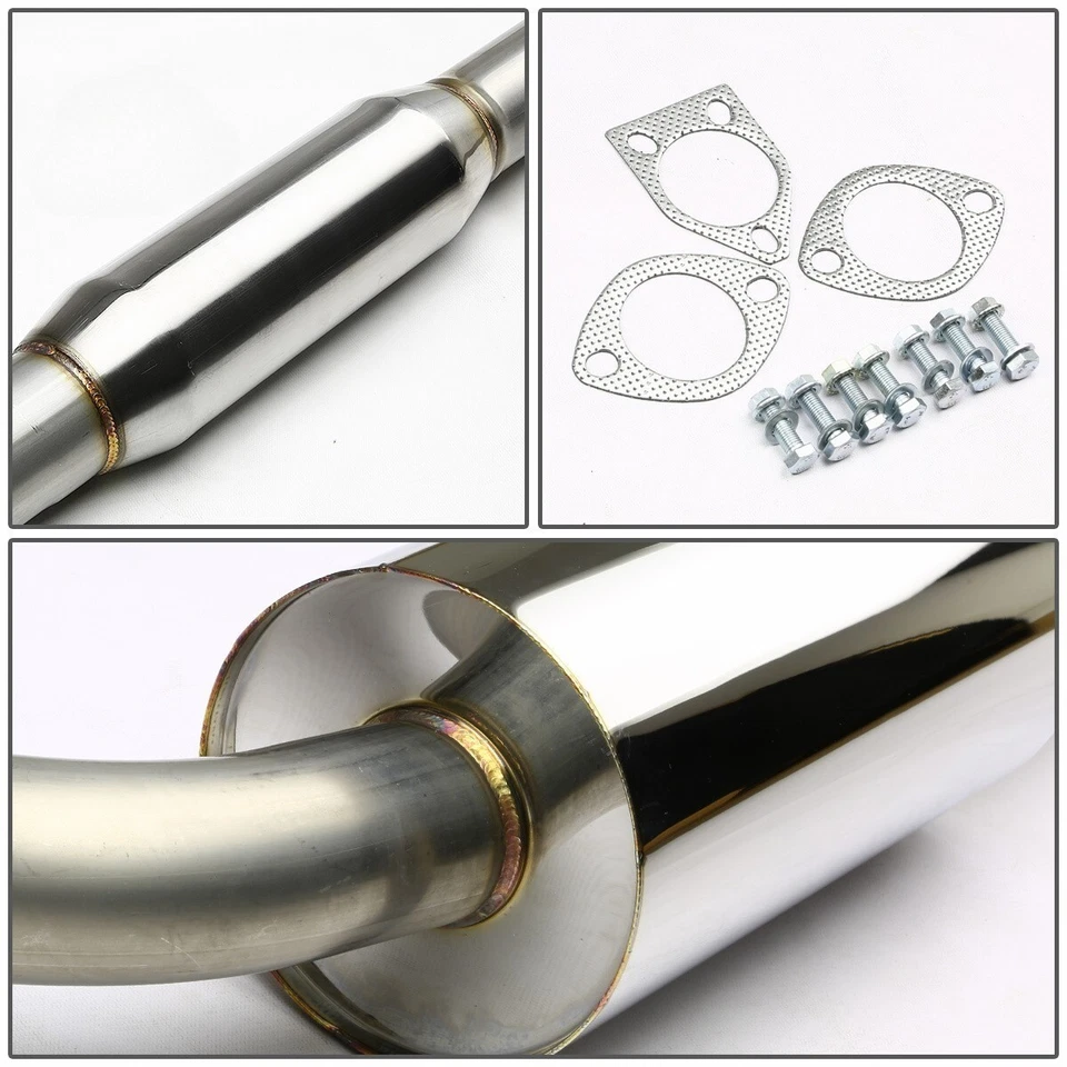 KITS DE SISTEMA DE ESCAPE CATBACK PARA SILENCIADOR INOXIDABLE ECLIPSE/TALON 2G 4" PUNTA ENROLLADA Foto 3 de 4