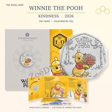 Royal Mint Winnie the Pooh 50p Colour Coin Presentation Pack