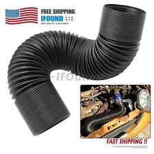 Black For Car Air Filter Flexible Cold Air Intake Hose Ducting Feed Pipe 1m 80mm