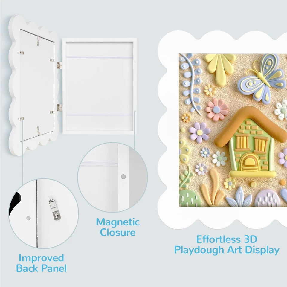 Kids Art Frames Front Opening 9x12 & 8.5x11 w/Mat, Set of 2, Kids Artwork Fra... - Image 3 of 4