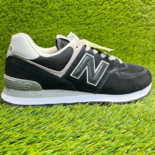New Balance 574 Classic Mens Size 8 Black Gray Athletic Running Shoes Sneakers