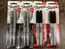 Sharpie Black  Silver Metallic Fine Tip Permanent Marker Combo Pack - 8 Total